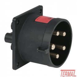 PCE CEE, Vtikač 32A 400V, 5P Črn, Vgradni